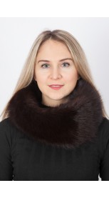 Dark brown fox fur neck warmer